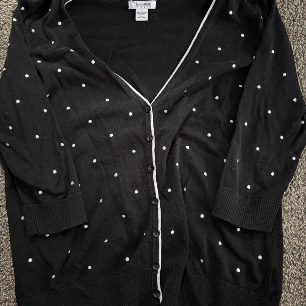 Black Polka Dot Cardigan